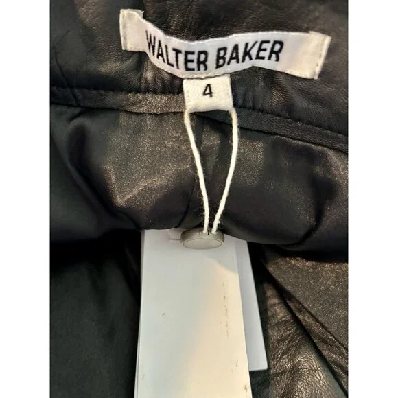 Walter Baker Luka Lamb Leather Black Wide Leg Slouchy Pants Size 4 NWT READ $750 - Picture 7 of 14